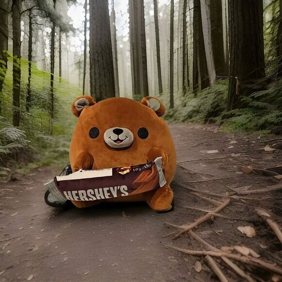 Zuru Snackle TERRY Bear 14” JUMBO Plush w/ HERSHEY’S CHOCOLATE Snackles - Picture 2 of 11